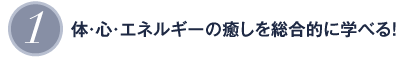 1 体・心・エネルギーの癒しを総合的に学べる！